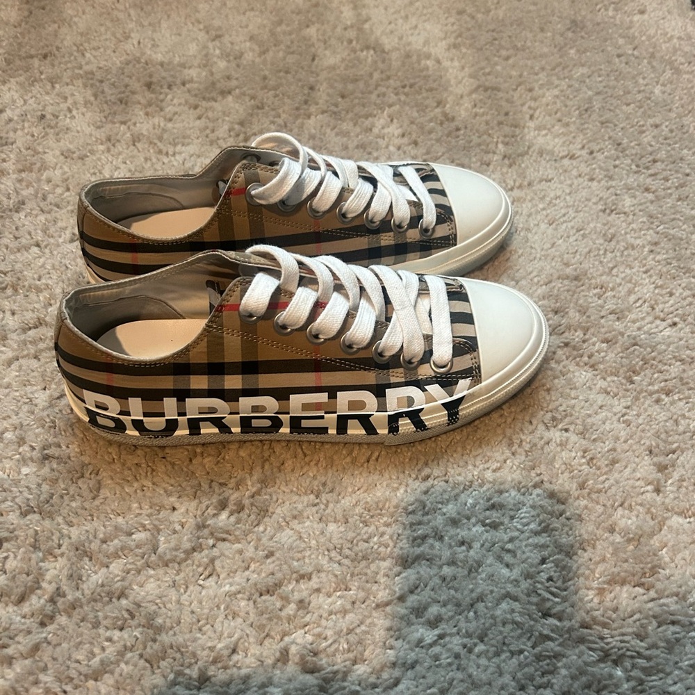 Burberry Beige and Black Check Sneakers - Picture 5 of 5